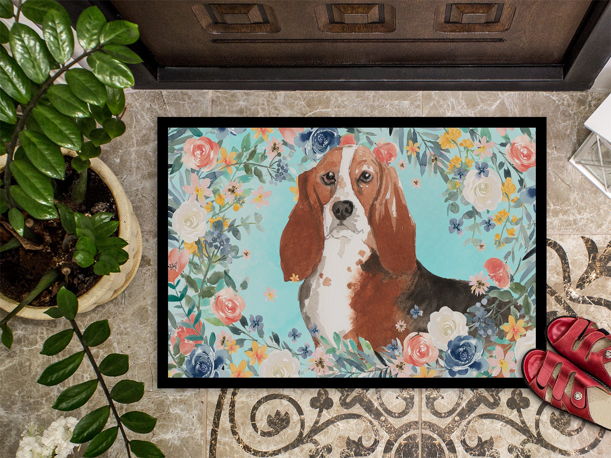 Basset Hound Indoor or Outdoor Mat 18x27 CK3437MAT - the-store.com