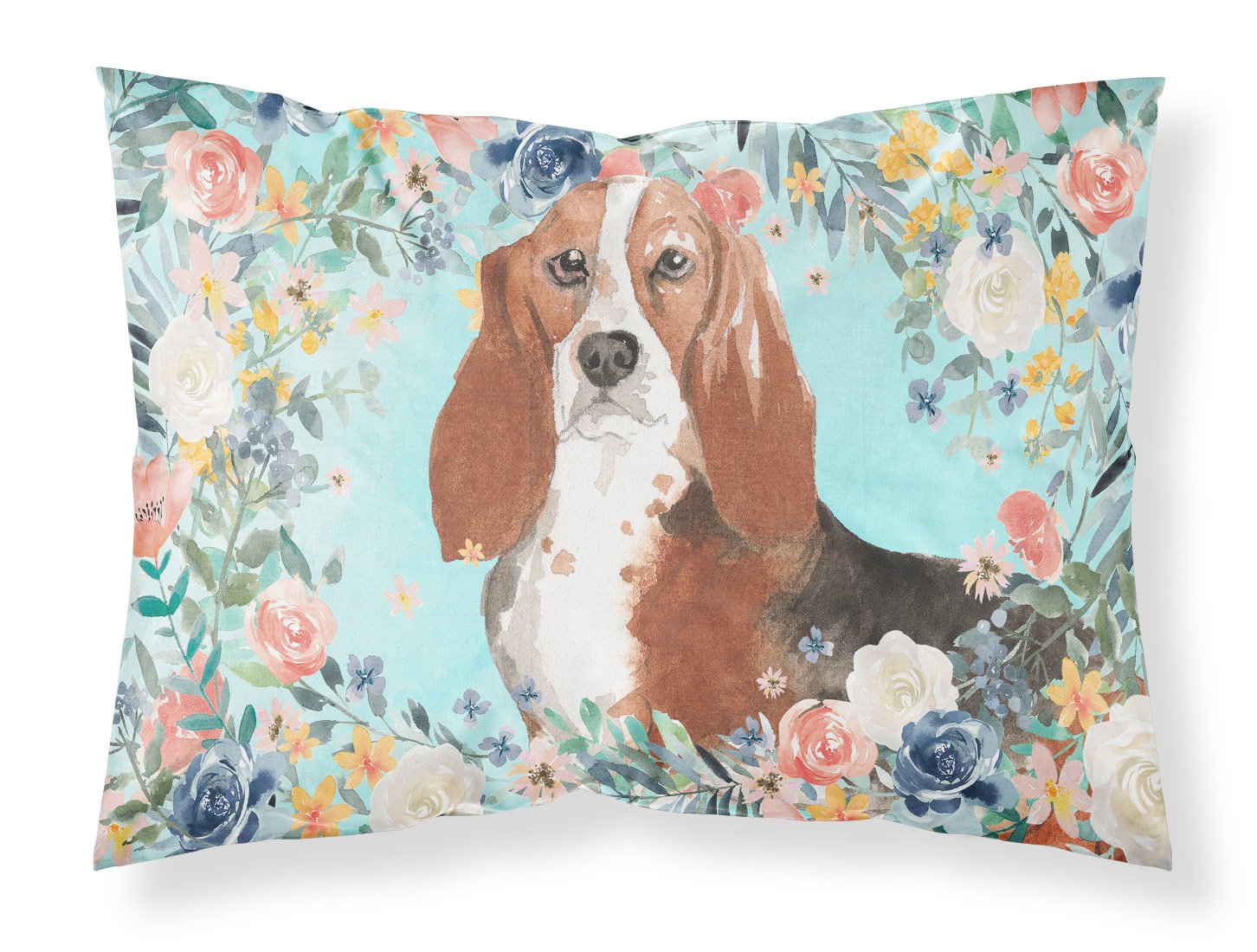 Basset Hound Fabric Standard Pillowcase CK3437PILLOWCASE by Caroline's Treasures