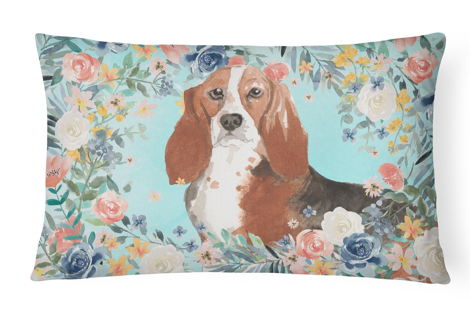 Basset Hound Canvas Fabric Decorative Pillow CK3437PW1216 by Caroline's Treasures