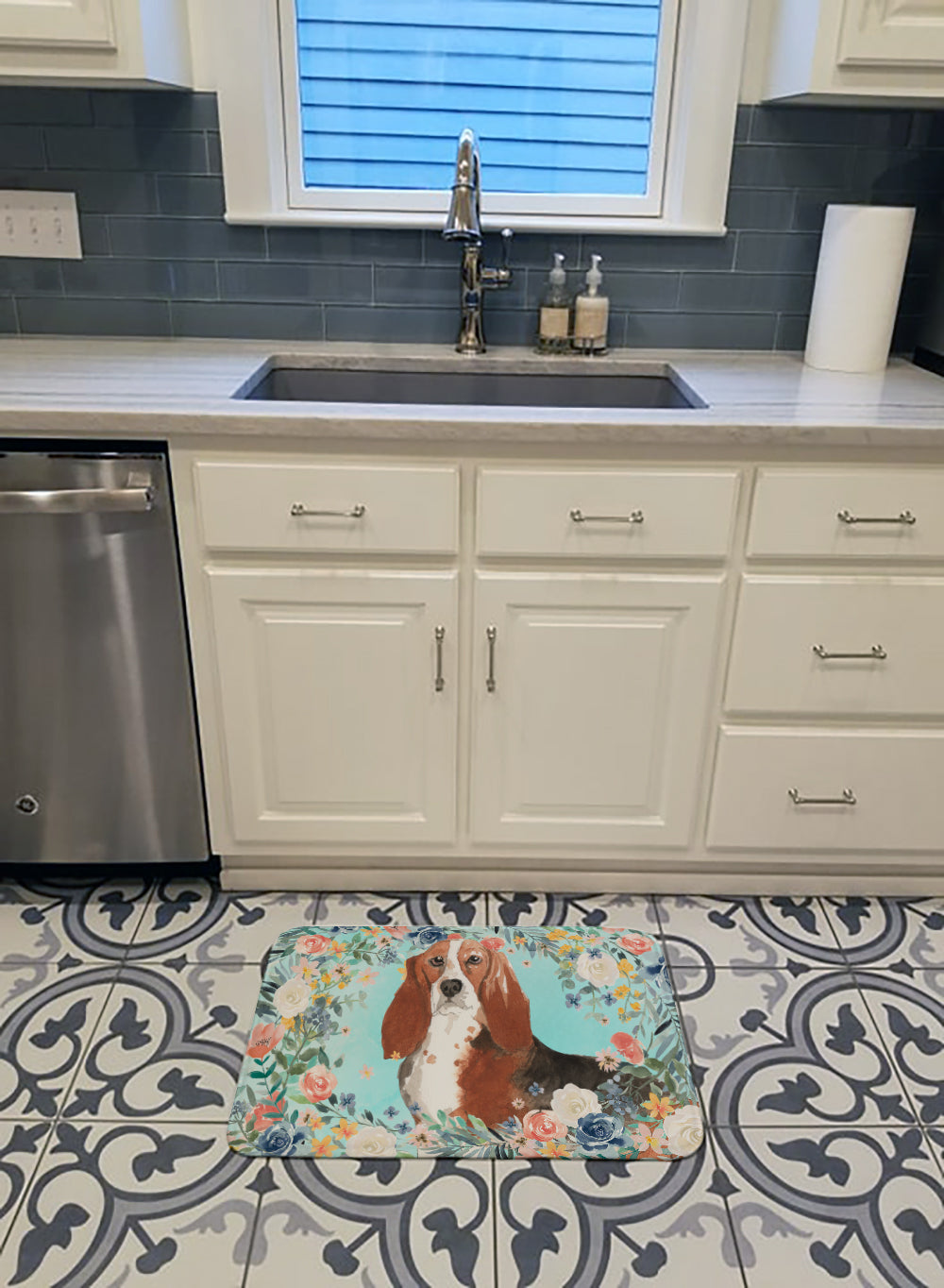 Basset Hound Machine Washable Memory Foam Mat CK3437RUG - the-store.com