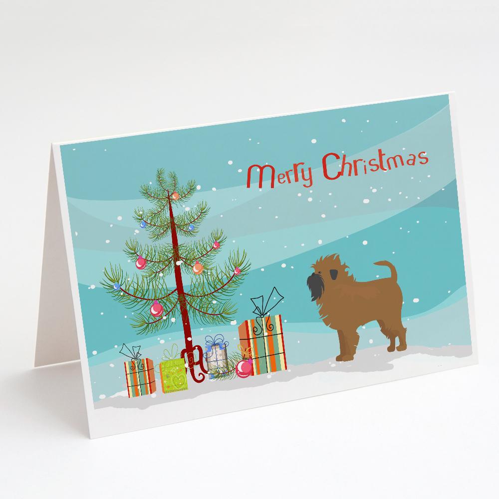 Buy this Tan Affenpinscher Christmas Tree Greeting Cards and Envelopes Pack of 8