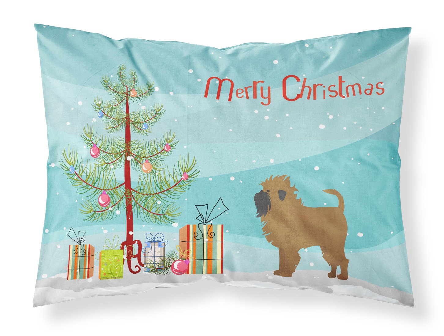 Tan Affenpinscher Christmas Tree Fabric Standard Pillowcase CK3439PILLOWCASE by Caroline's Treasures