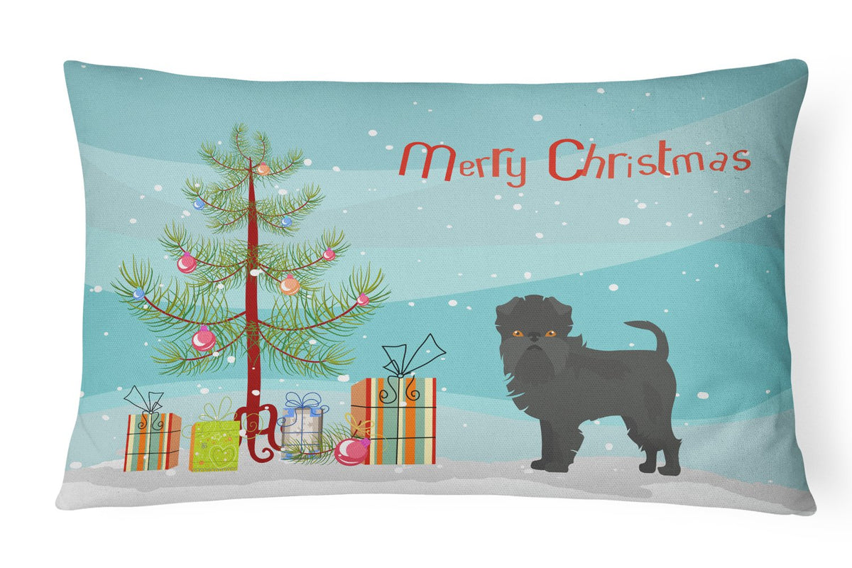 Affenpinscher Christmas Tree Canvas Fabric Decorative Pillow CK3440PW1216 by Caroline&#39;s Treasures