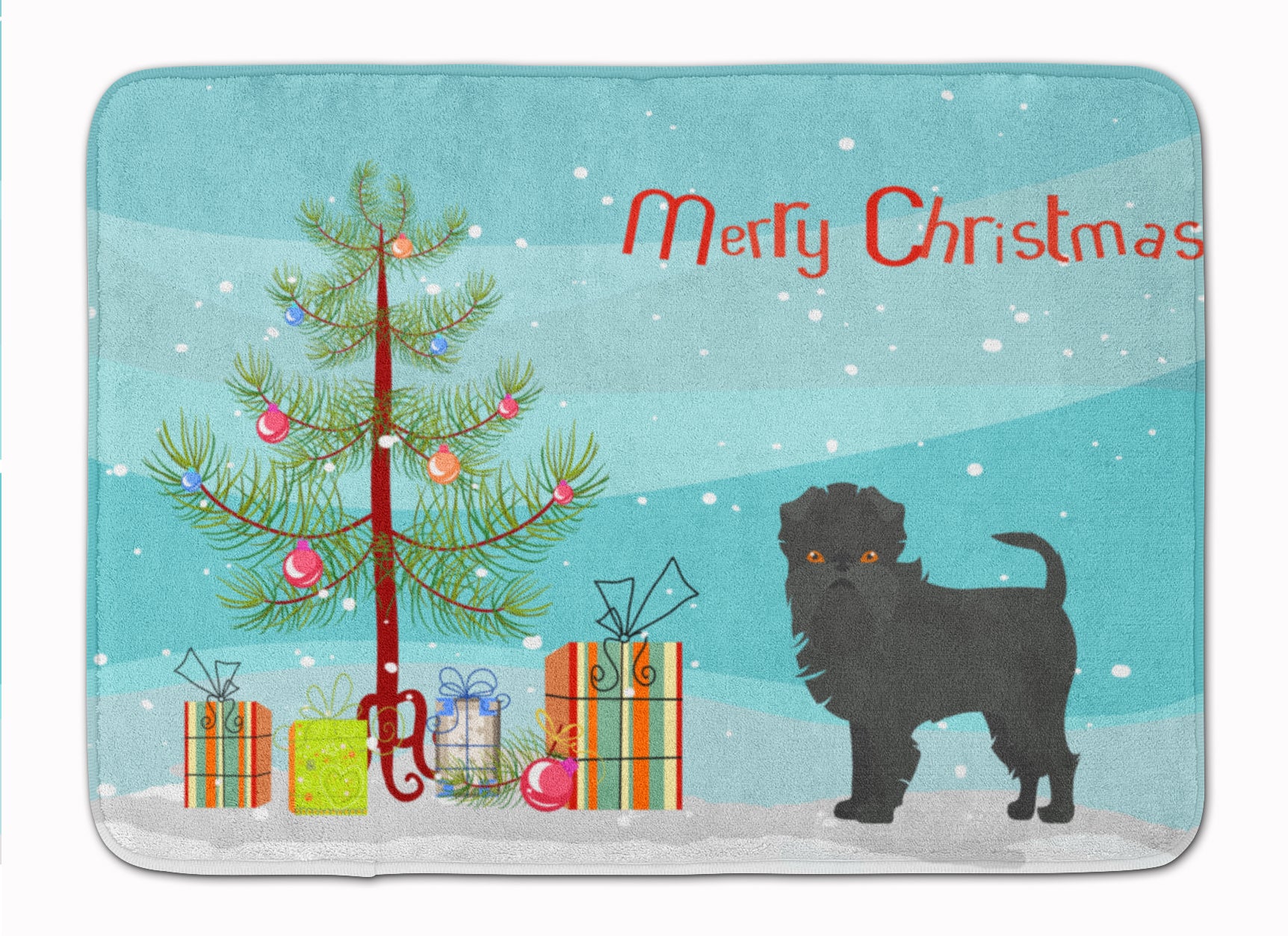 Affenpinscher Christmas Tree Machine Washable Memory Foam Mat CK3440RUG - the-store.com