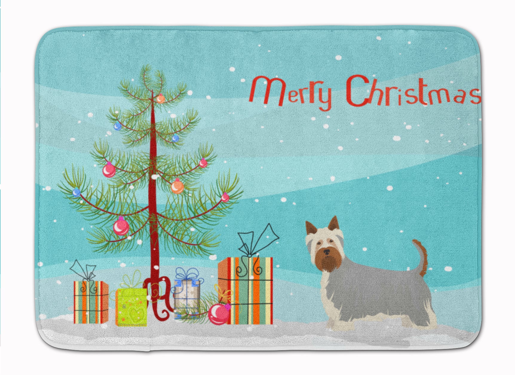 Australian Silky Terrier Christmas Tree Machine Washable Memory Foam Mat CK3443RUG - the-store.com