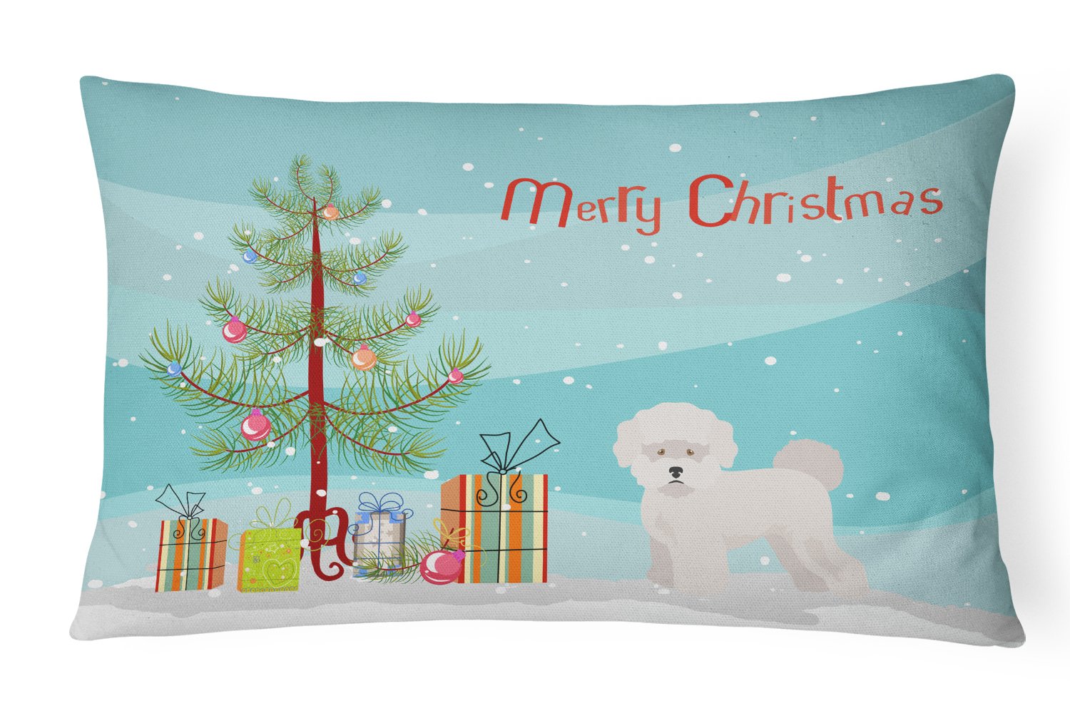 Bichon Frisé Christmas Tree Canvas Fabric Decorative Pillow CK3445PW1216 by Caroline's Treasures