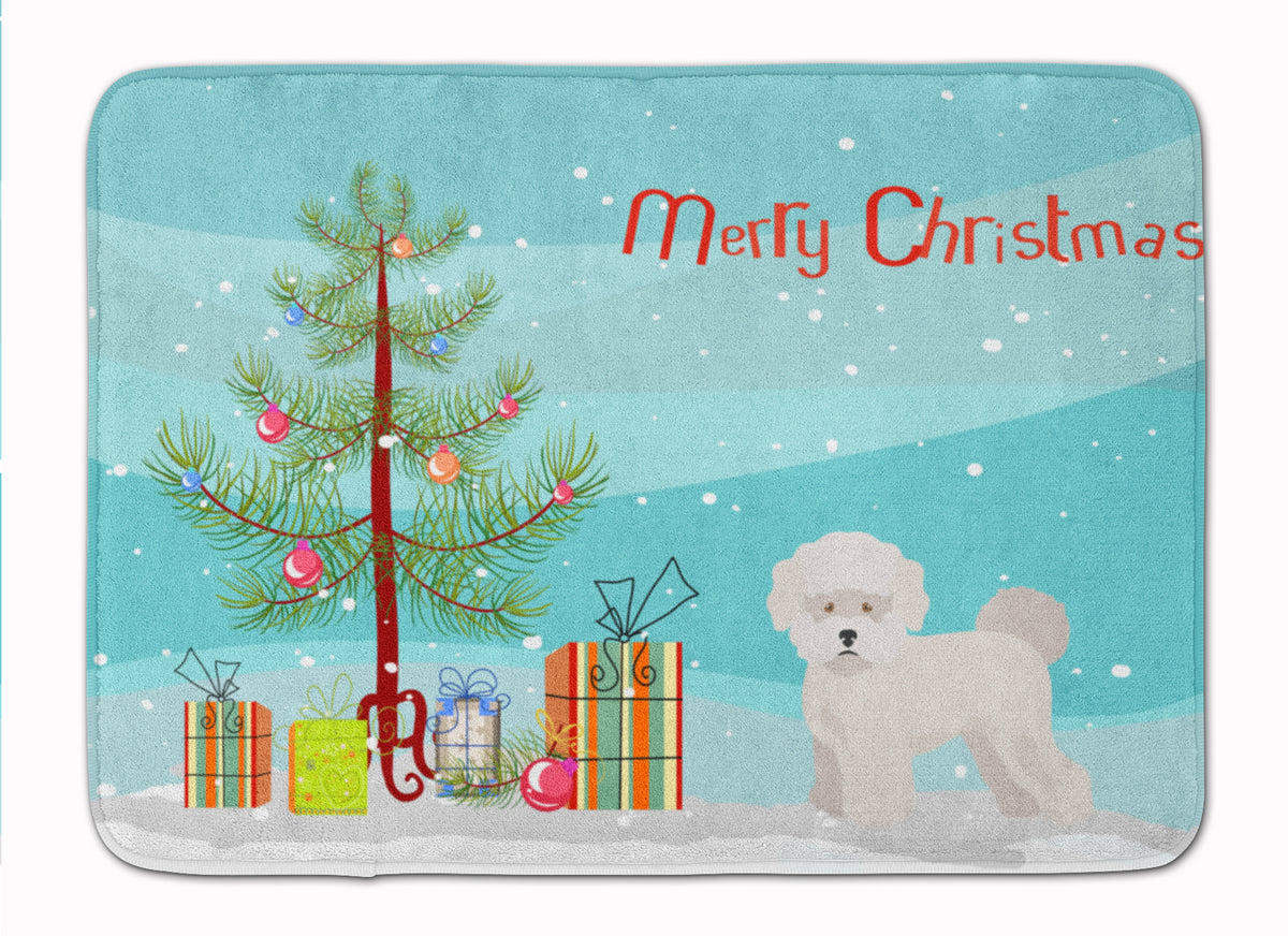 Bichon Frisé Christmas Tree Machine Washable Memory Foam Mat CK3445RUG - the-store.com