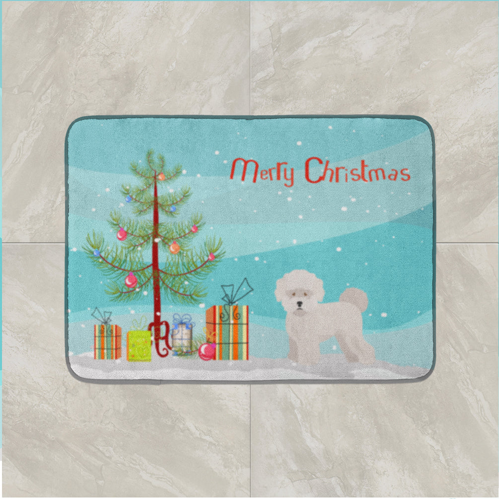 Bichon Frisé Christmas Tree Machine Washable Memory Foam Mat CK3445RUG - the-store.com