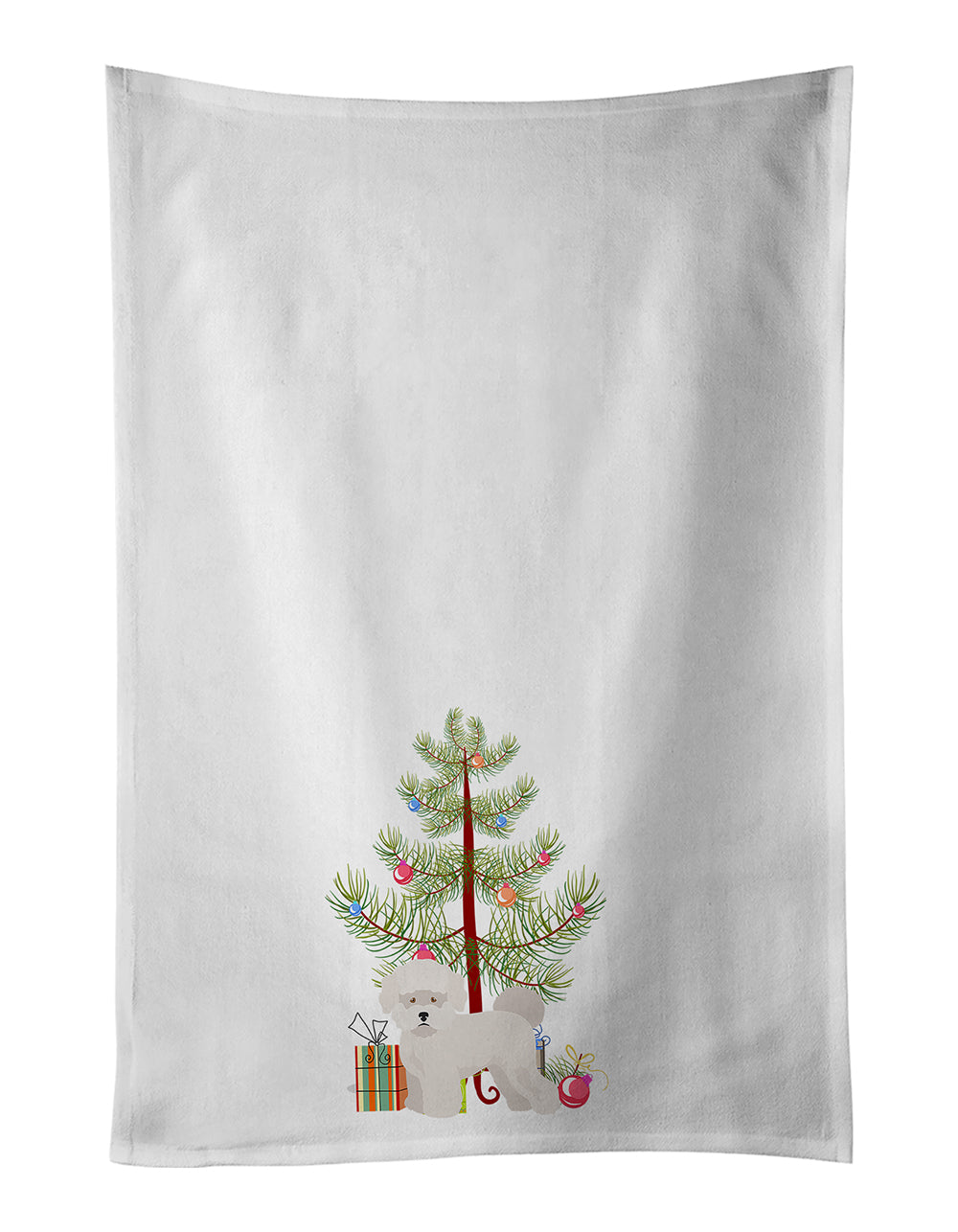 Buy this Bichon Frise Christmas Tree White Kitchen Towel Set of 2