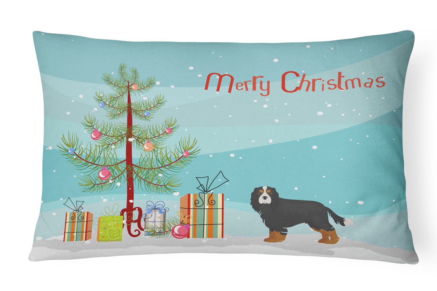 Cavalier King Charles Spaniel Tricolor Christmas Tree Canvas Fabric Decorative Pillow CK3446PW1216 by Caroline's Treasures