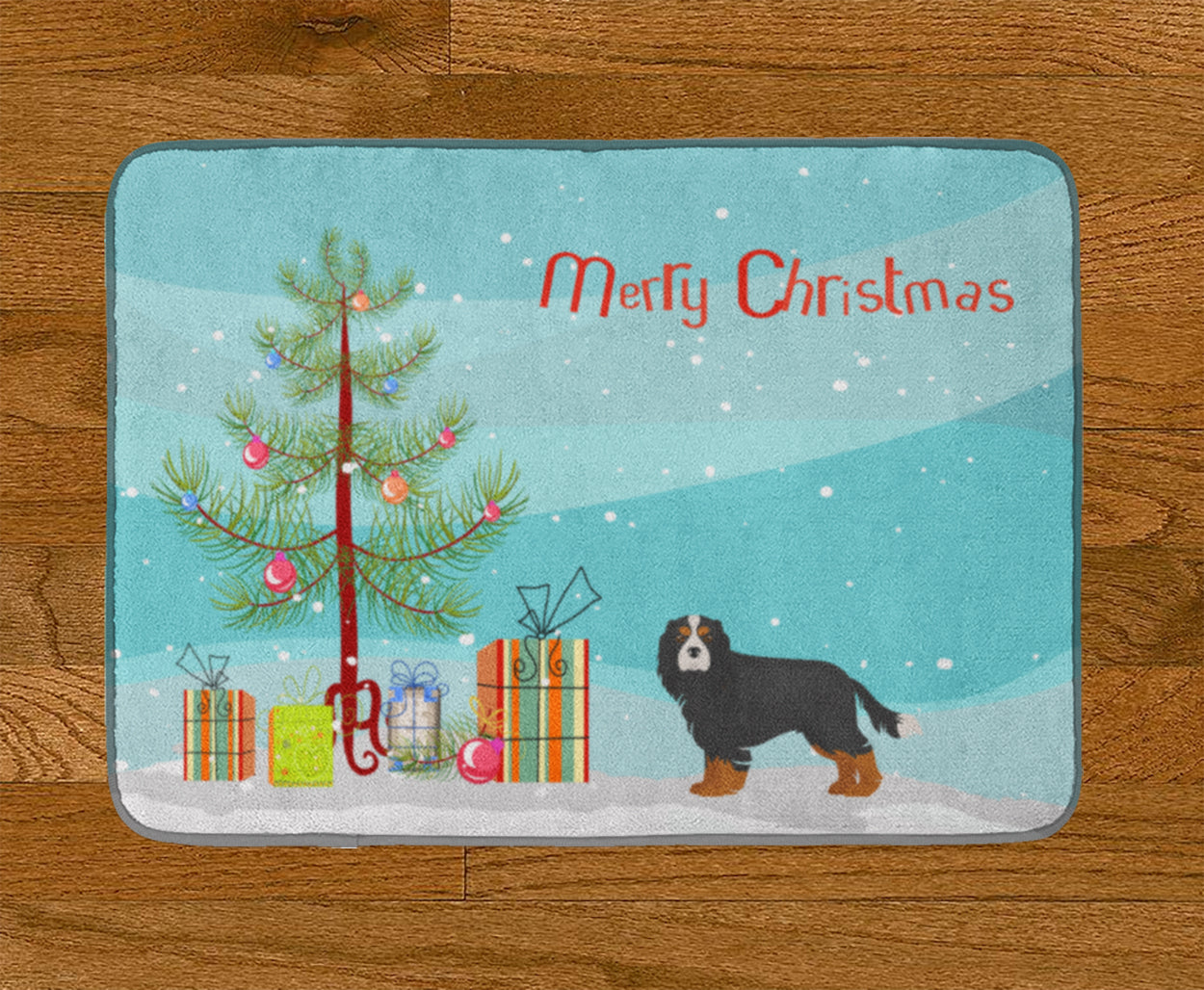 Cavalier King Charles Spaniel Tricolor Christmas Tree Machine Washable Memory Foam Mat CK3446RUG - the-store.com