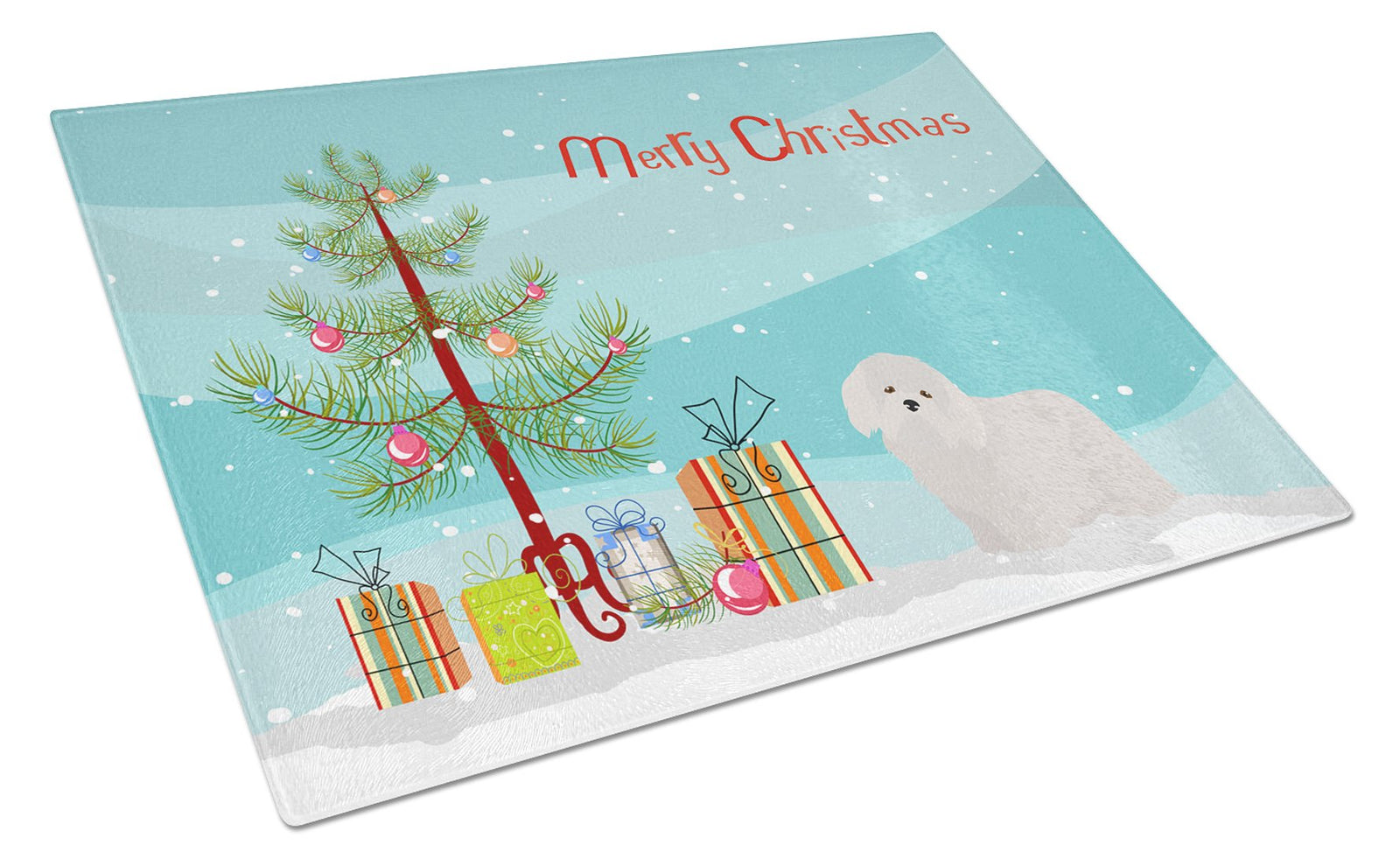 Coton de Tulear Christmas Tree Glass Cutting Board Large CK3448LCB by Caroline's Treasures