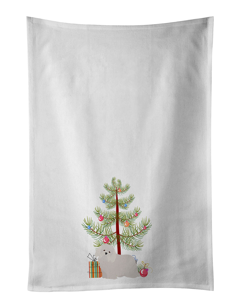 Buy this Coton de Tulear Christmas Tree White Kitchen Towel Set of 2