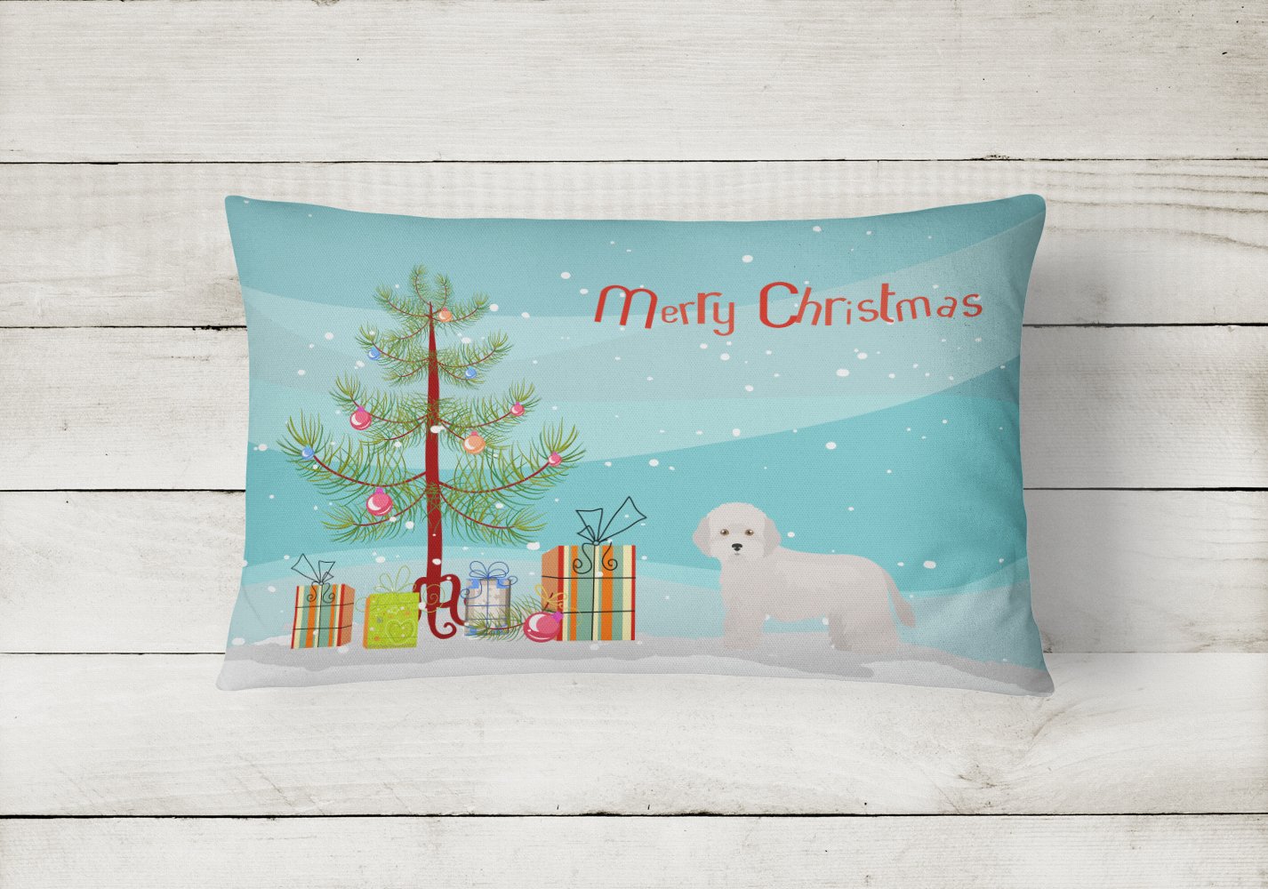 Cyprus Poodle Christmas Tree Canvas Fabric Decorative Pillow CK3449PW1216 by Caroline's Treasures