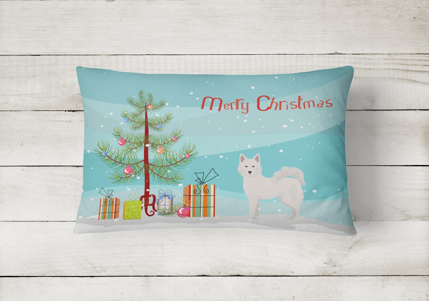 Danish Spitz Christmas Tree Canvas Fabric Decorative Pillow CK3450PW1216 by Caroline's Treasures