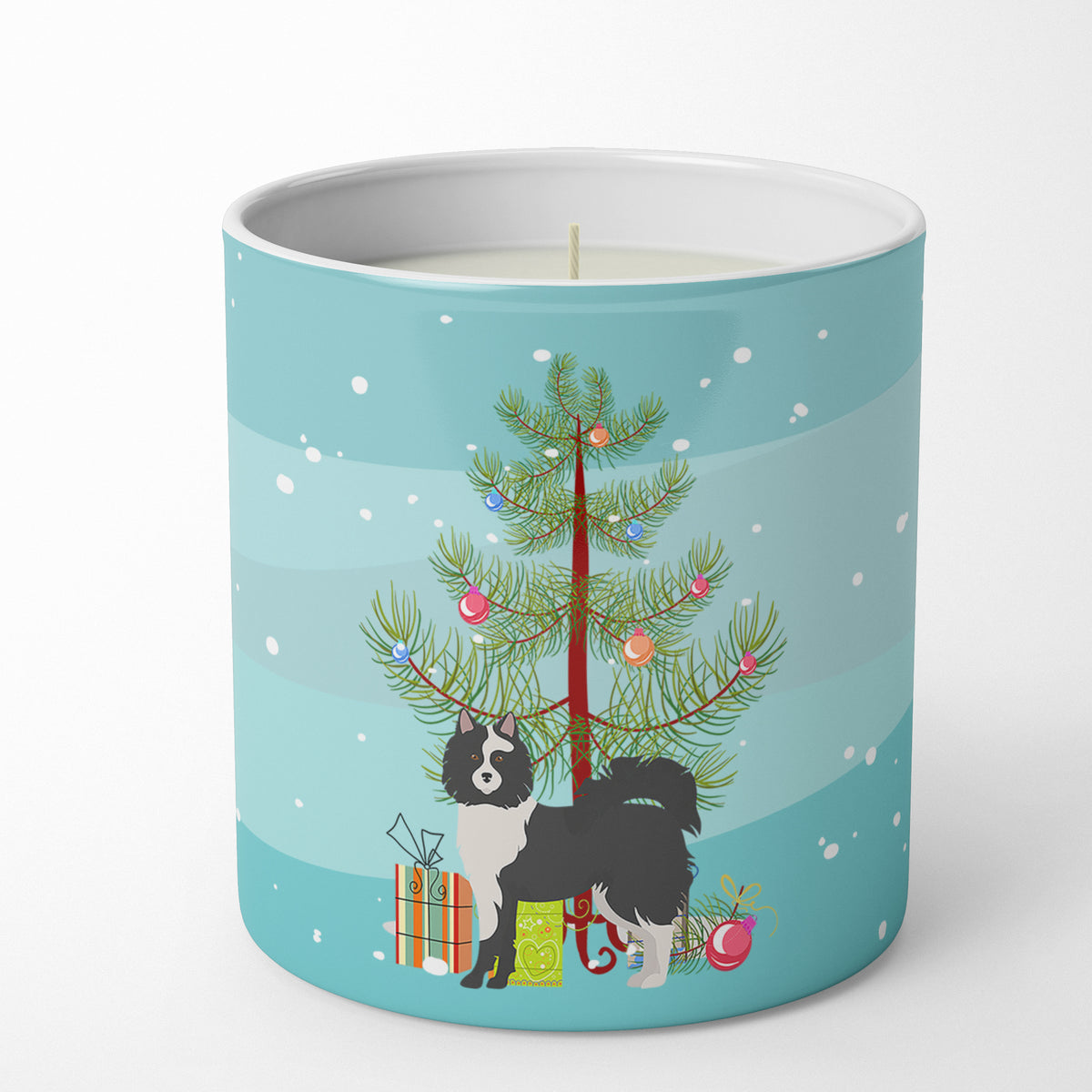 Buy this Black and White Elo dog Christmas Tree 10 oz Decorative Soy Candle