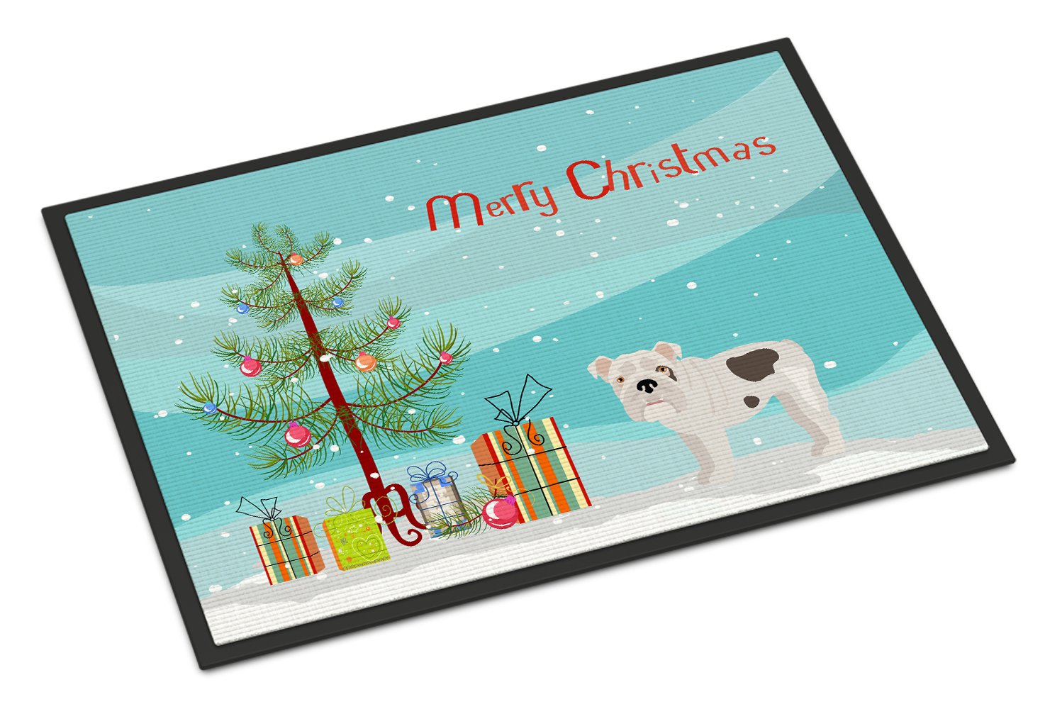 Bulldog, English Bulldog Christmas Tree Indoor or Outdoor Mat 24x36 CK3453JMAT by Caroline's Treasures