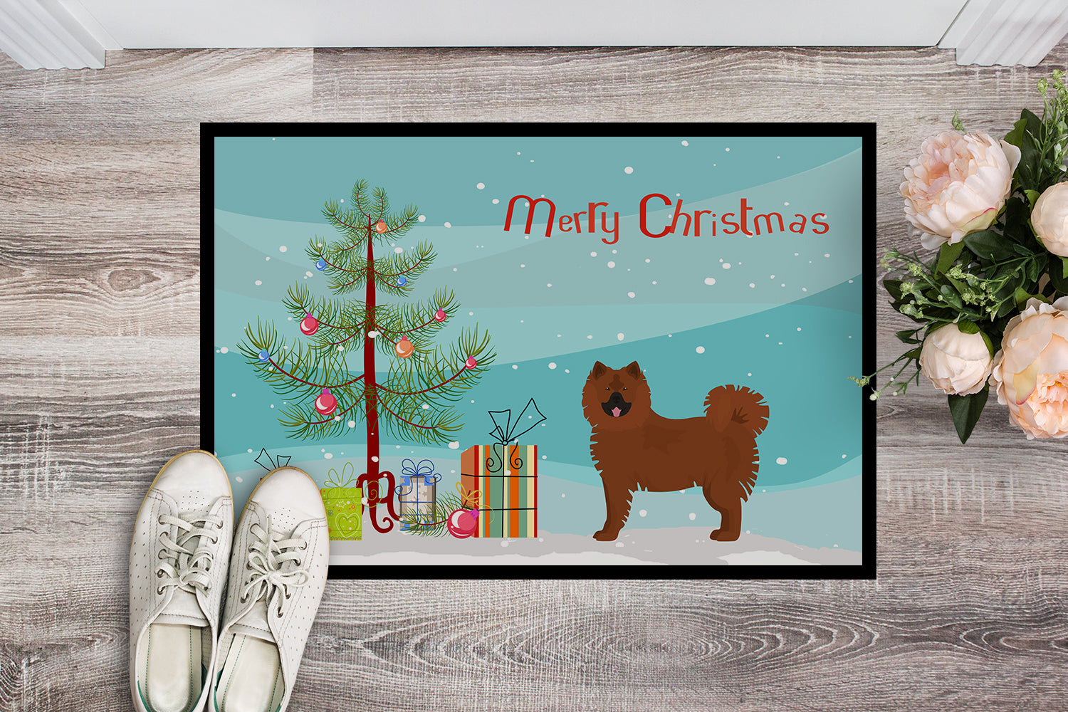 Eurasier or Eurasian dog Christmas Tree Indoor or Outdoor Mat 18x27 CK3454MAT - the-store.com