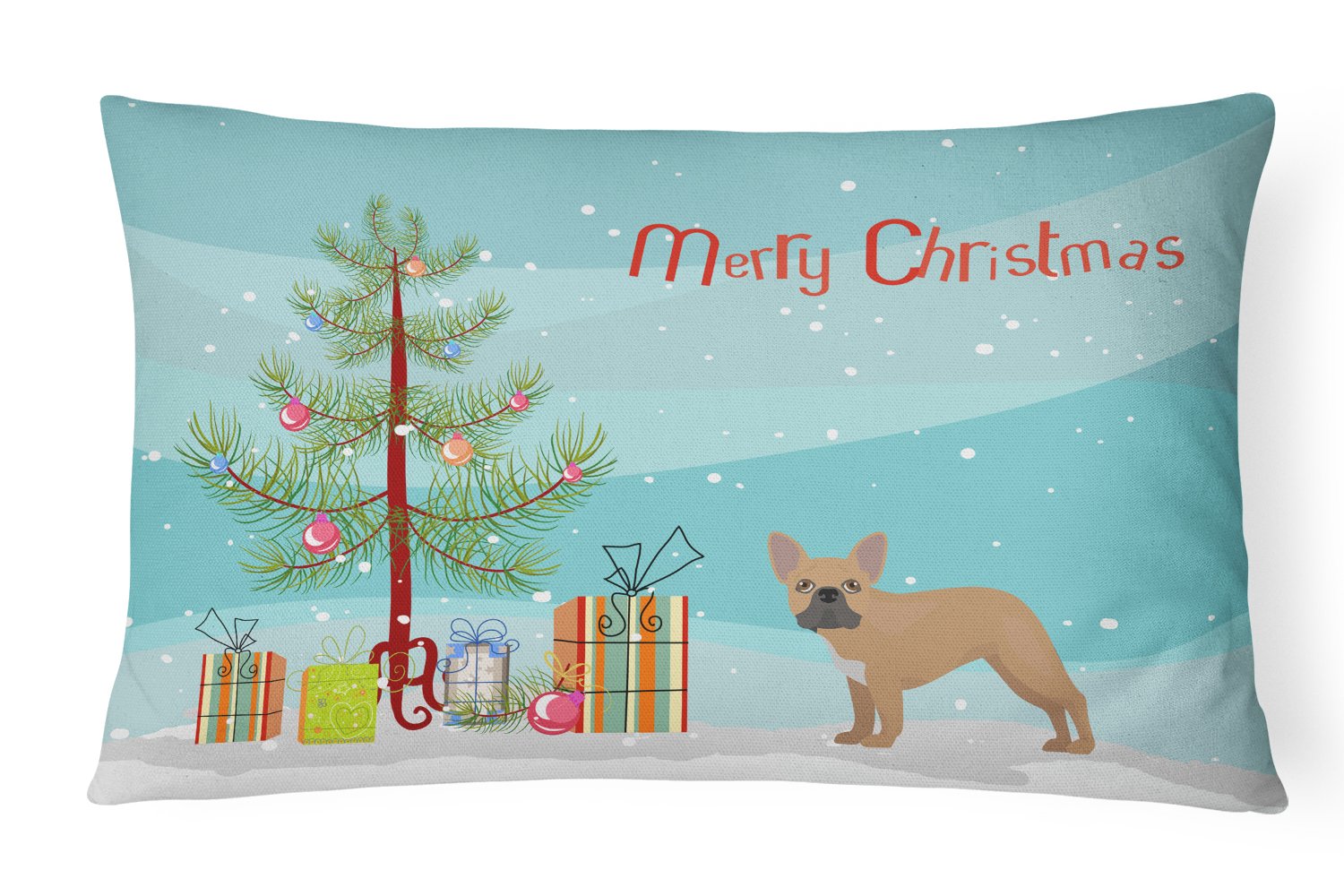 French Bulldog Christmas Tree Canvas Fabric Decorative Pillow CK3455PW1216 by Caroline's Treasures