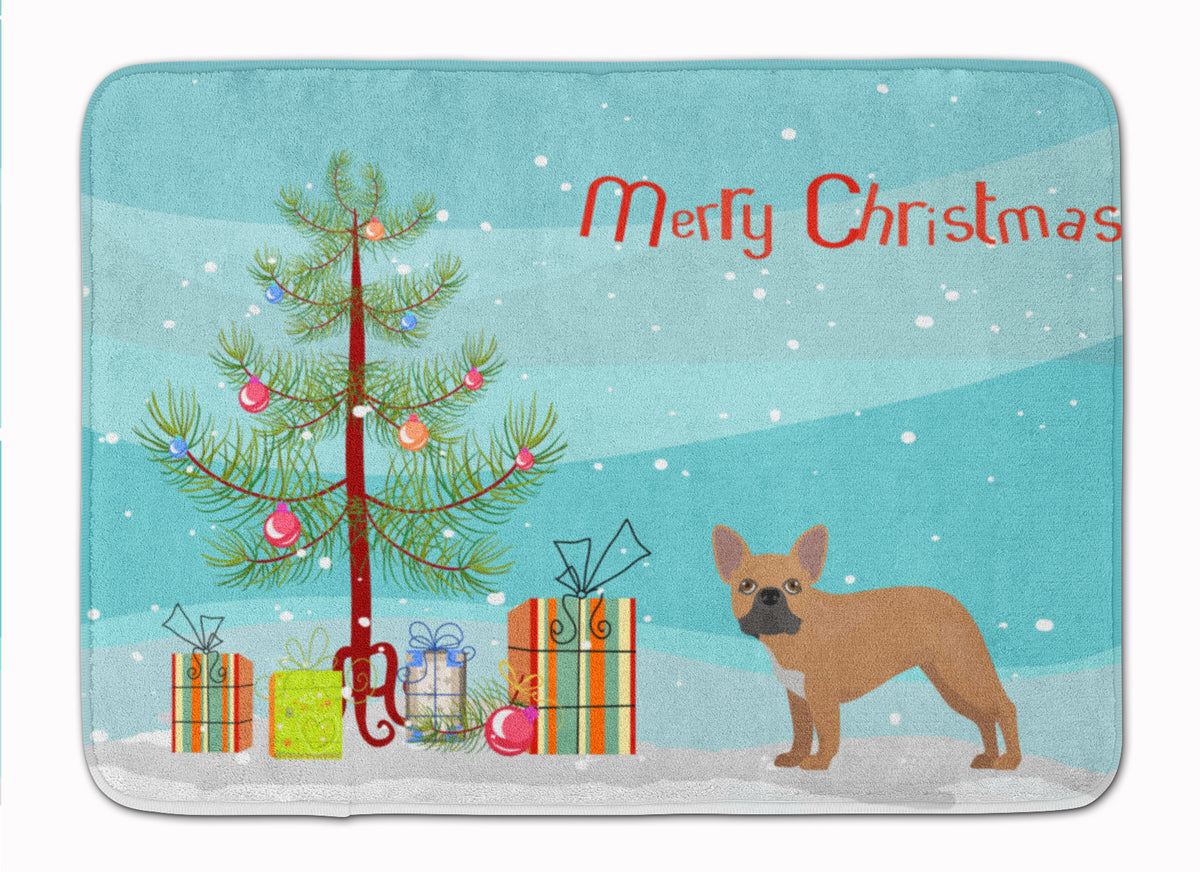 French Bulldog Christmas Tree Machine Washable Memory Foam Mat CK3455RUG - the-store.com