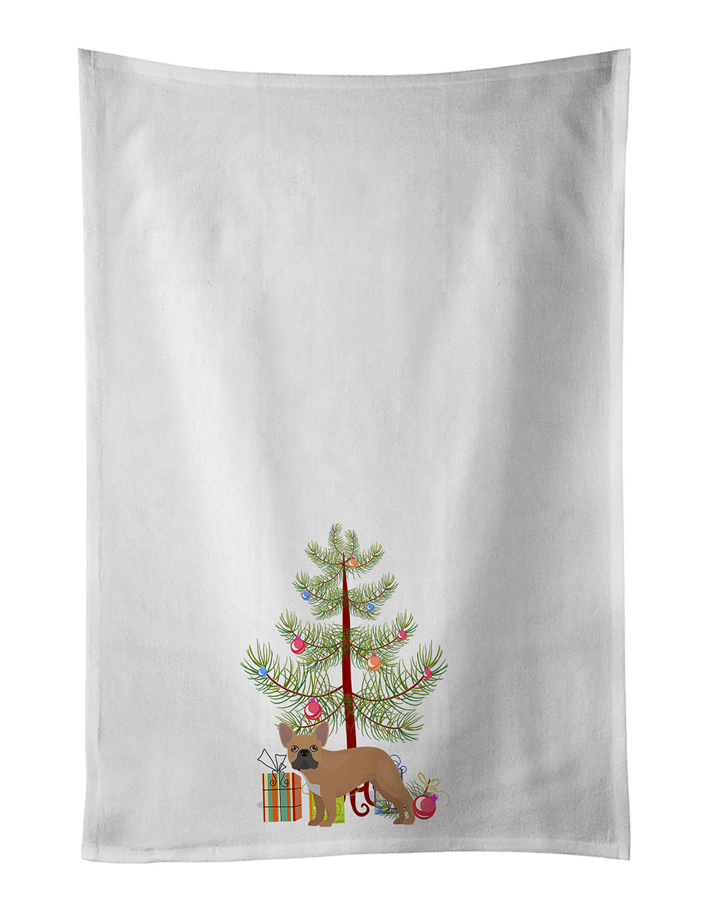 Buy this French Bulldog Christmas Tree White Kitchen Towel Set of 2