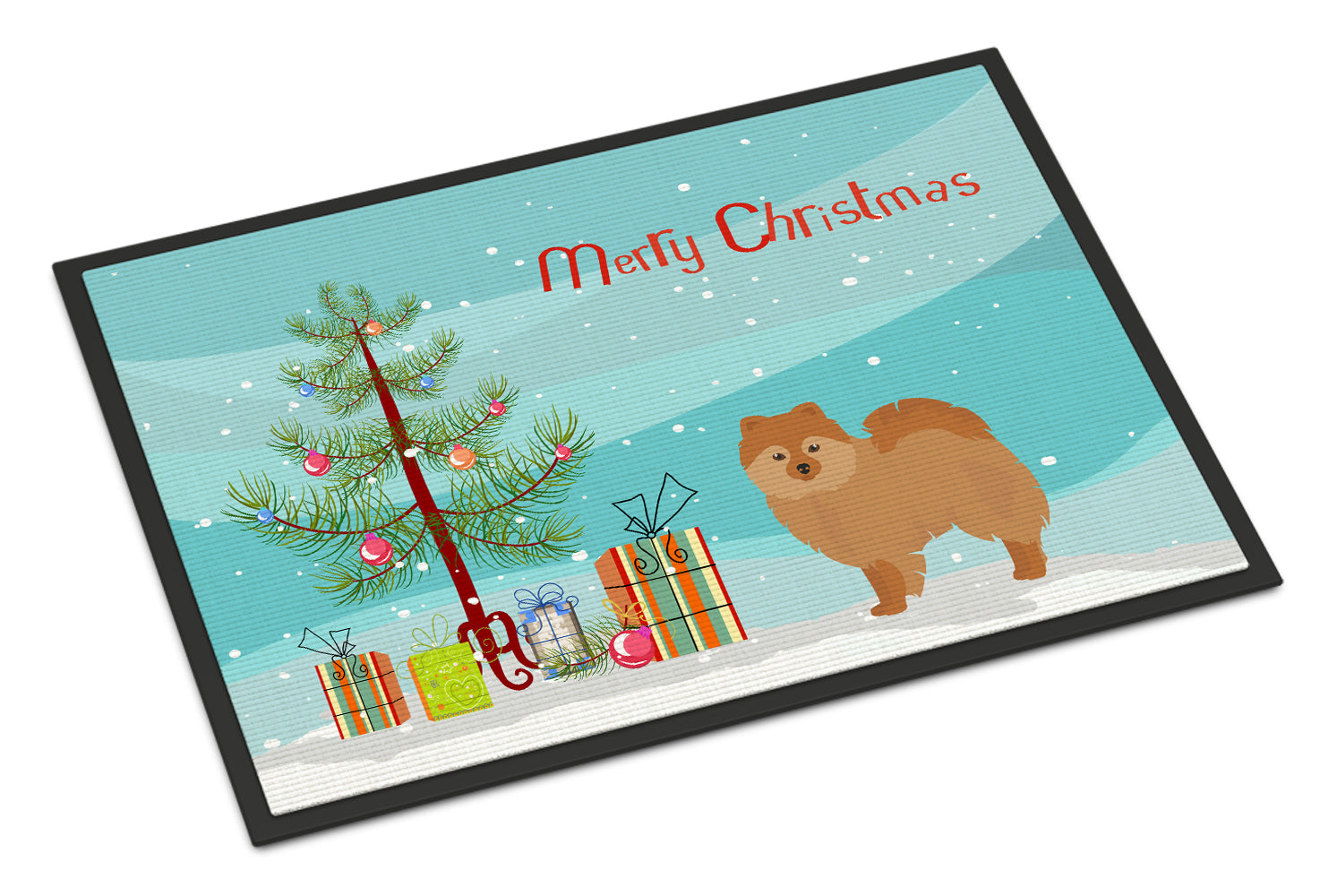 German Spitz Christmas Tree Indoor or Outdoor Mat 18x27 CK3456MAT - the-store.com