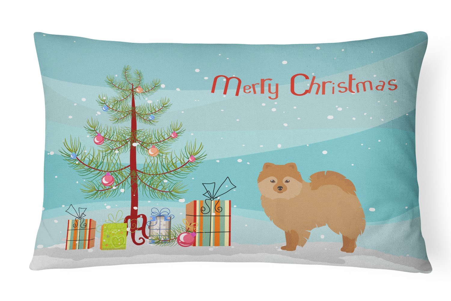 German Spitz Christmas Tree Canvas Fabric Decorative Pillow CK3456PW1216 by Caroline's Treasures