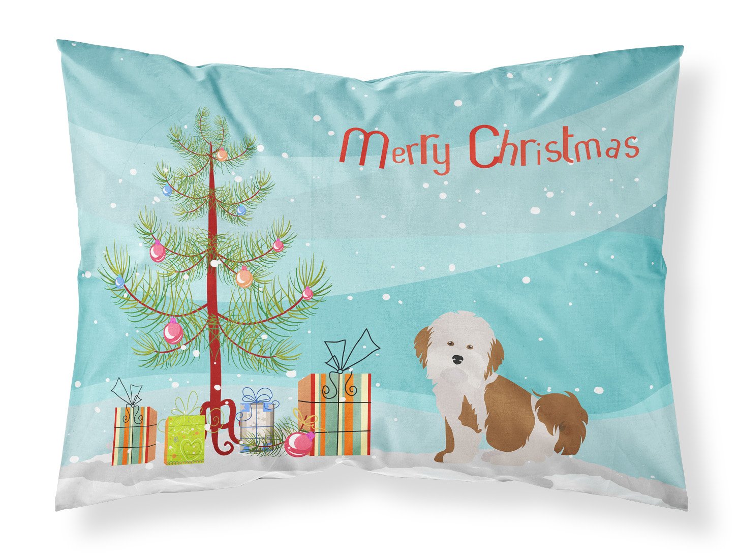 Havanese Christmas Tree Fabric Standard Pillowcase CK3458PILLOWCASE by Caroline's Treasures