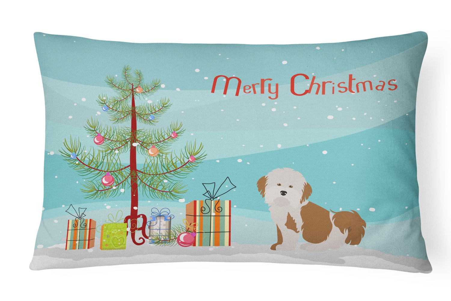 Havanese Christmas Tree Canvas Fabric Decorative Pillow CK3458PW1216 by Caroline's Treasures