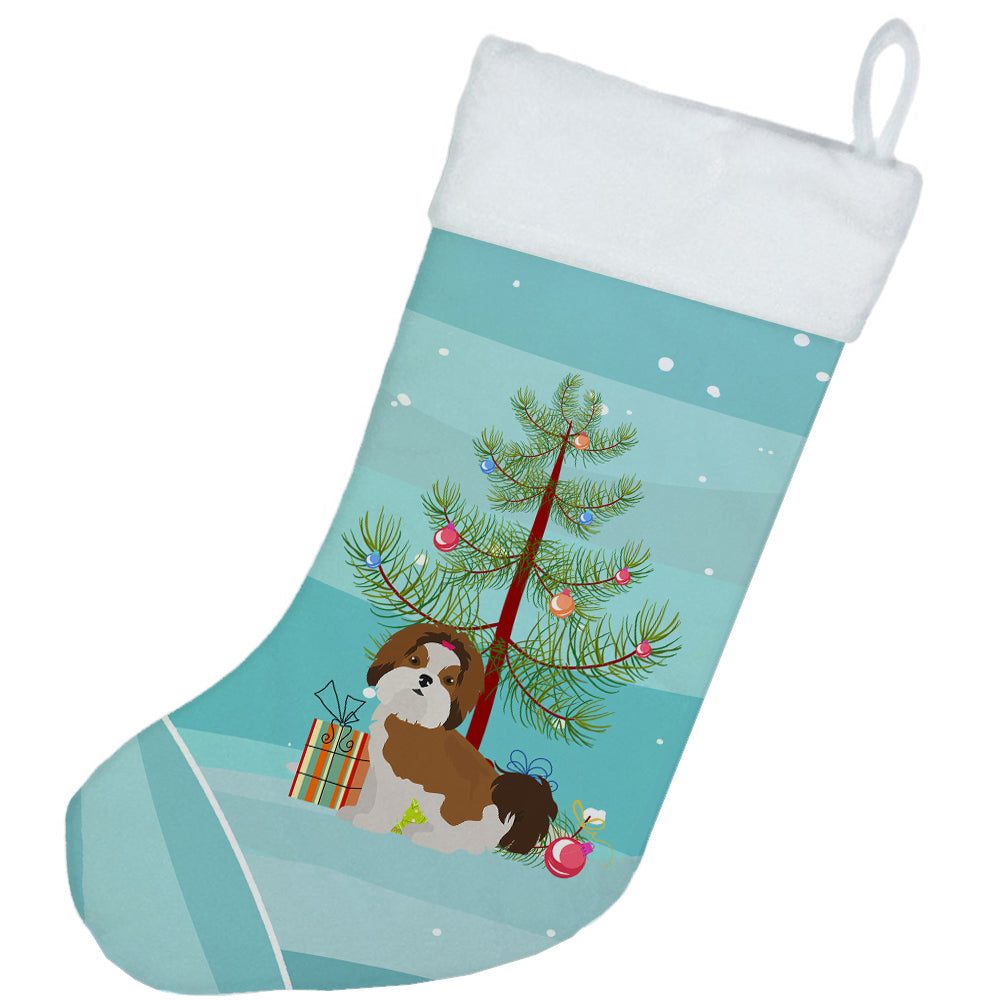 Imperial Shih Tzu Christmas Tree Christmas Stocking CK3459CS  the-store.com.