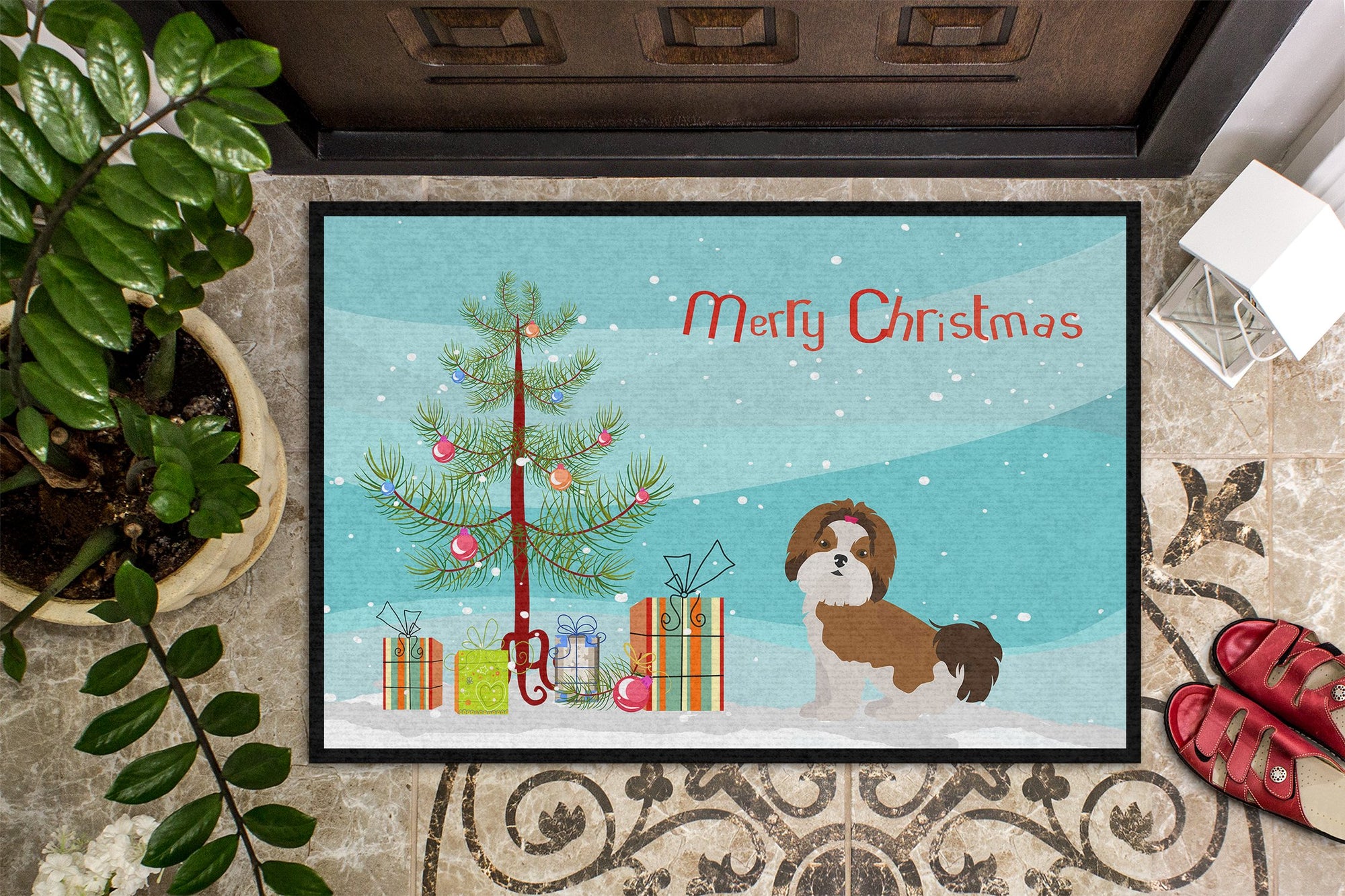 Imperial Shih Tzu Christmas Tree Indoor or Outdoor Mat 24x36 CK3459JMAT by Caroline's Treasures