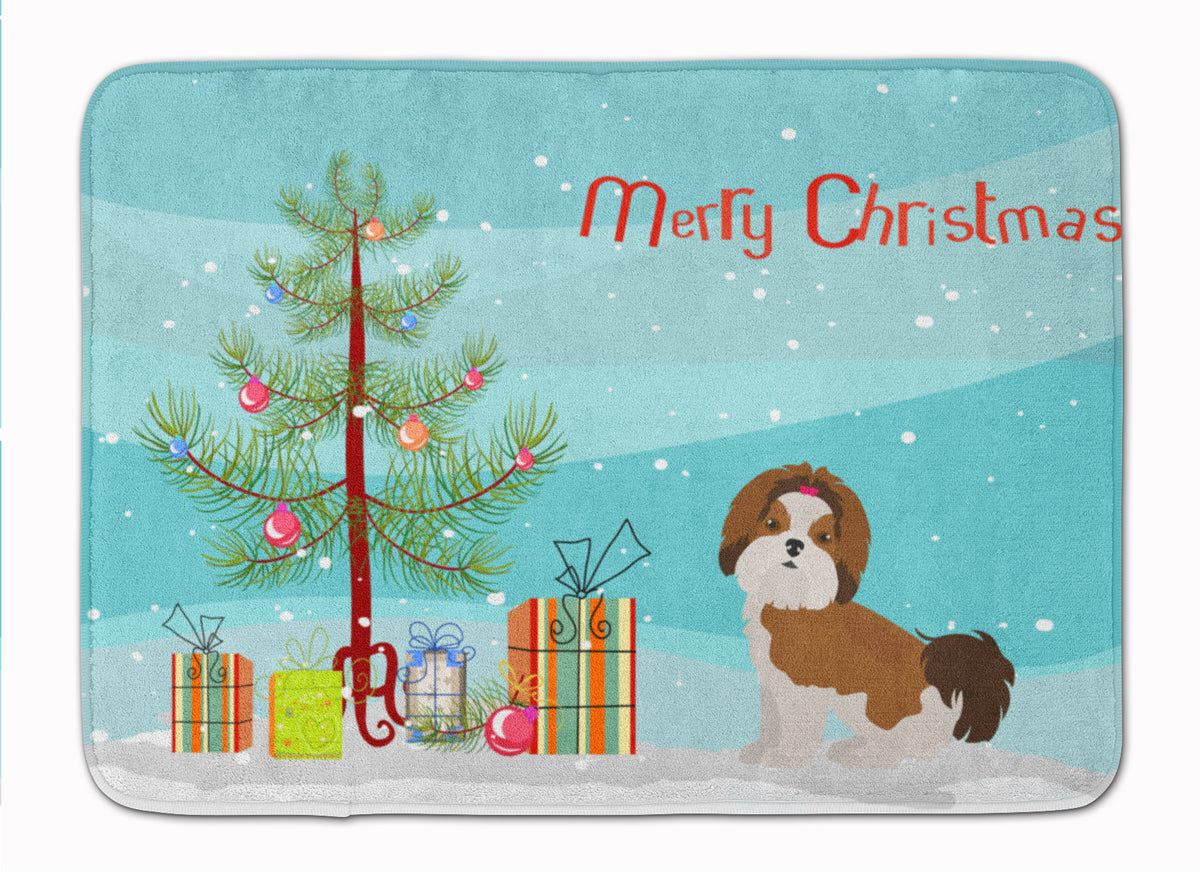 Imperial Shih Tzu Christmas Tree Machine Washable Memory Foam Mat CK3459RUG - the-store.com