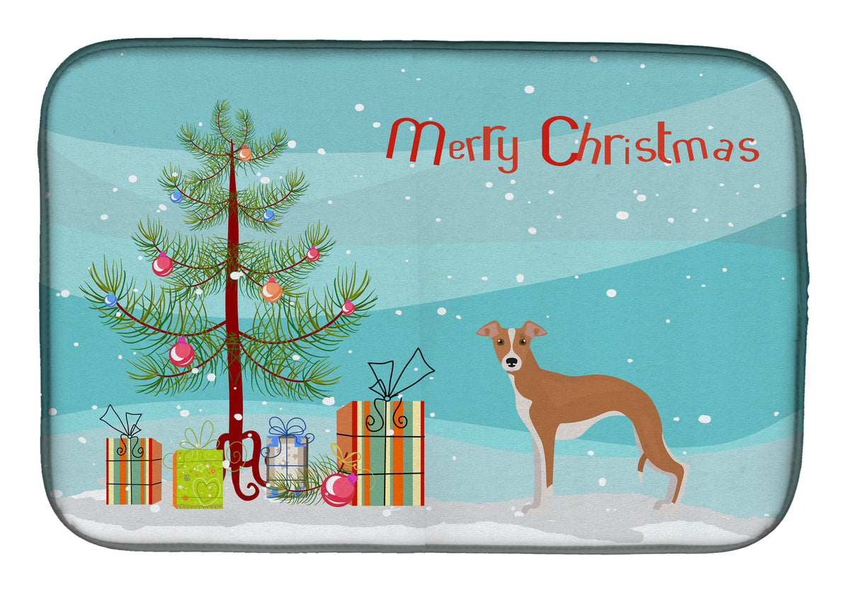 Italian Greyhound Christmas Tree Dish Drying Mat CK3460DDM  the-store.com.