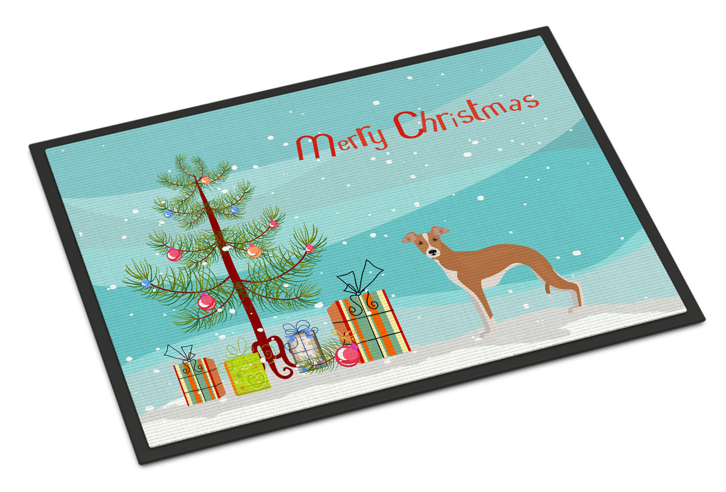 Italian Greyhound Christmas Tree Indoor or Outdoor Mat 18x27 CK3460MAT - the-store.com