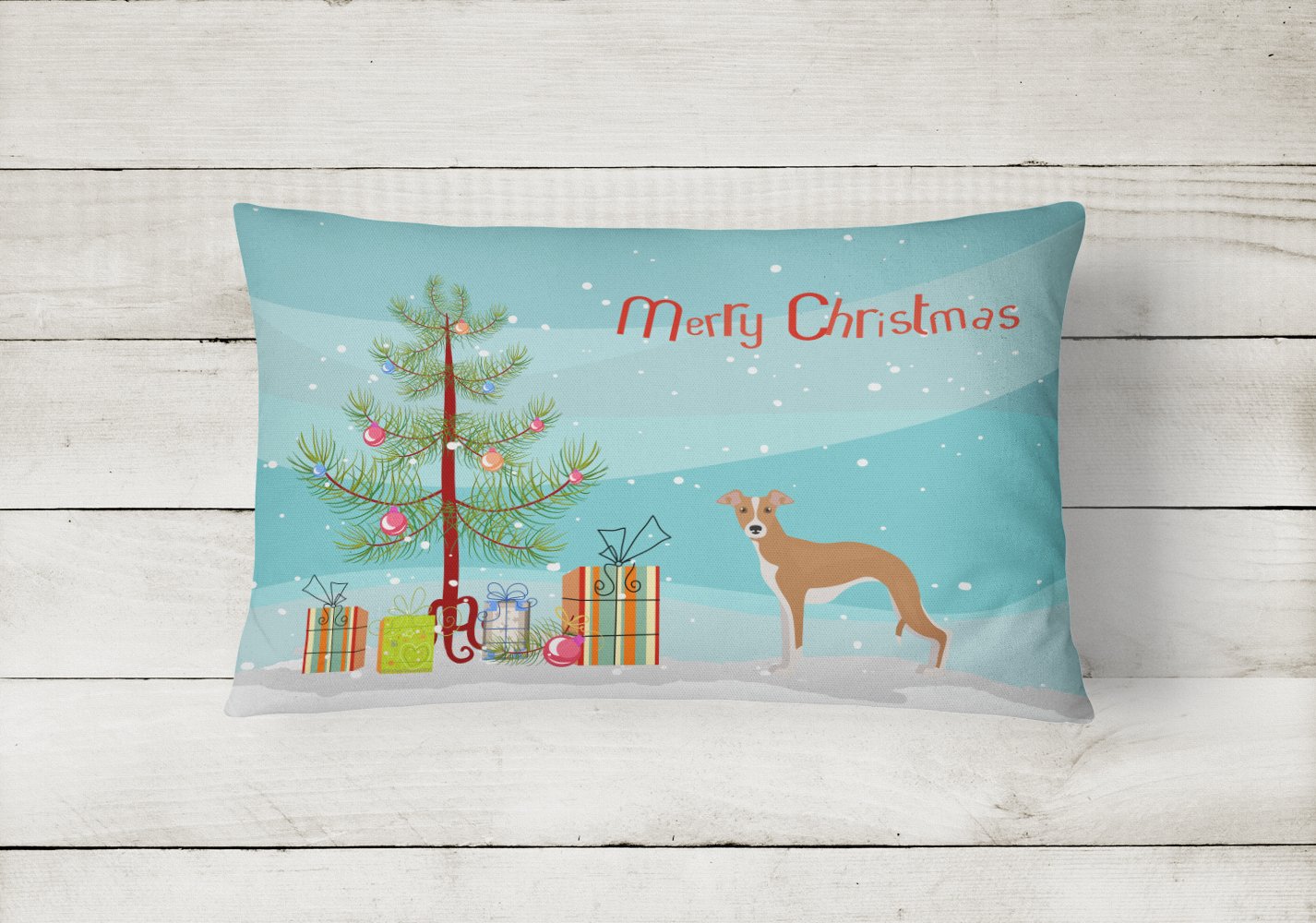 Italian Greyhound Christmas Tree Canvas Fabric Decorative Pillow CK3460PW1216 by Caroline's Treasures