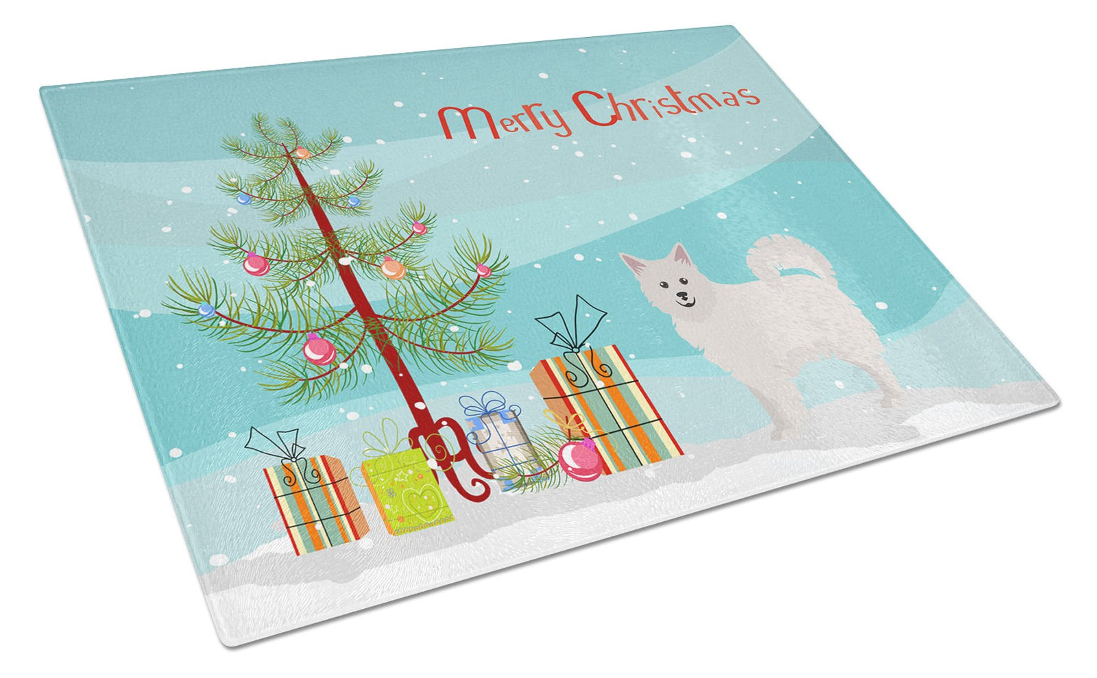 Italian Spitz Christmas Tree Glass Cutting Board Large CK3461LCB by Caroline's Treasures