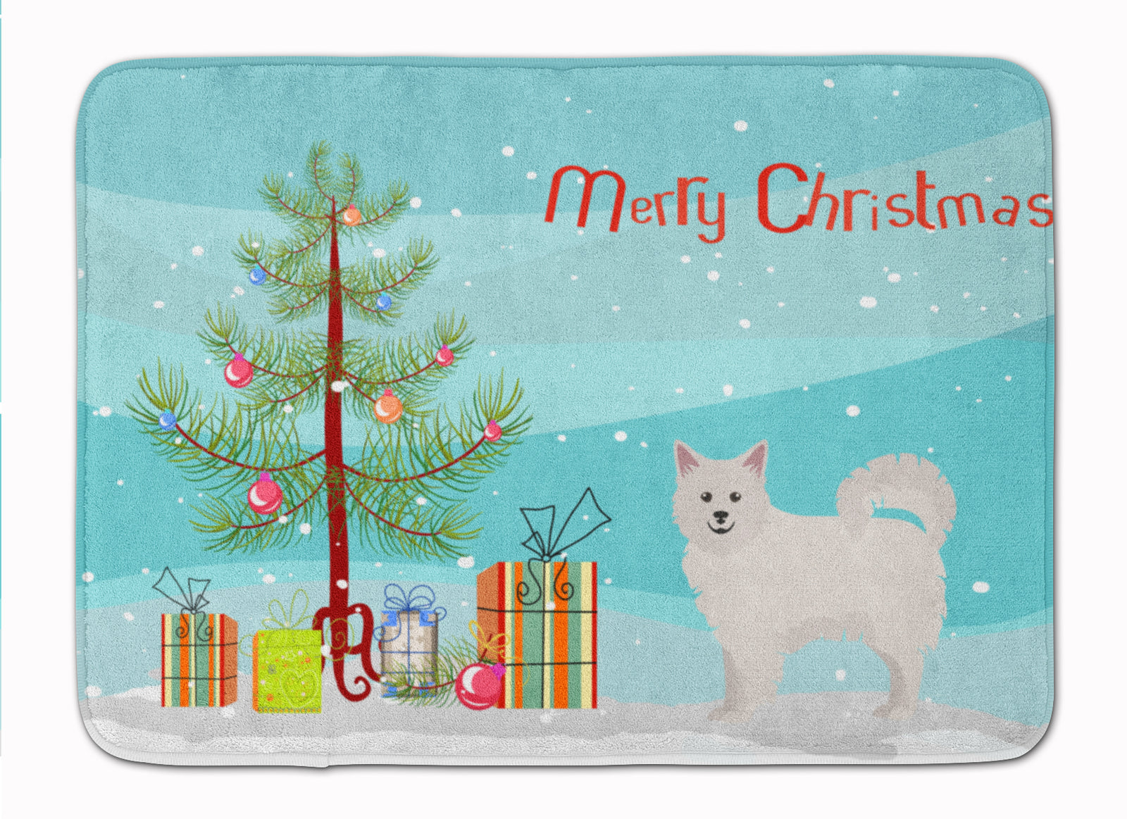 Italian Spitz Christmas Tree Machine Washable Memory Foam Mat CK3461RUG - the-store.com