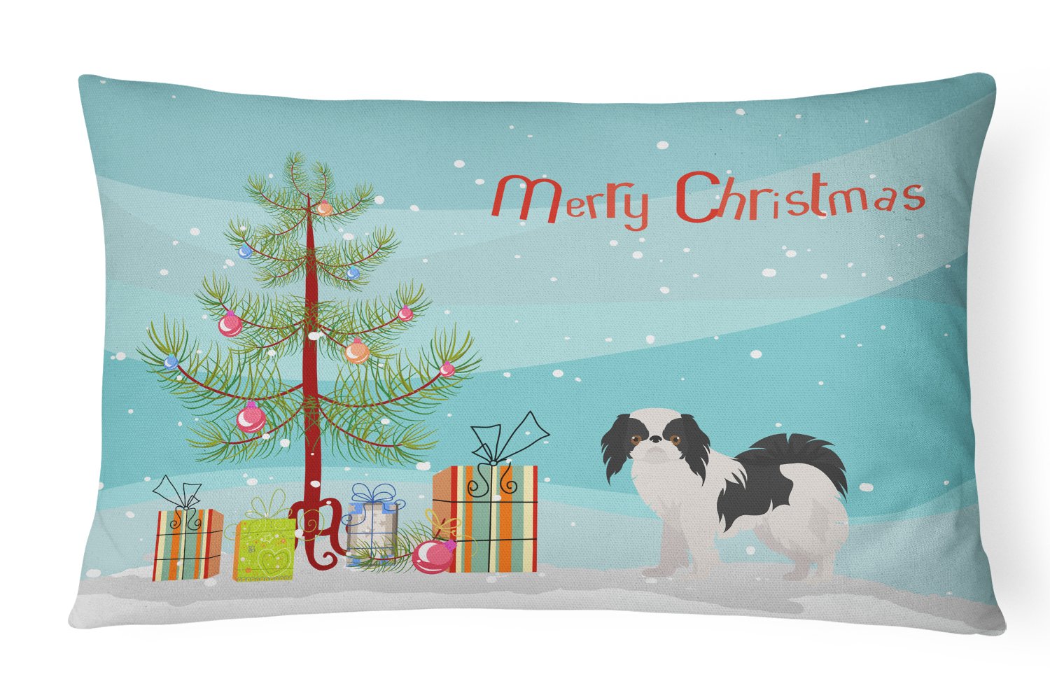 Japanese Chin Christmas Tree Canvas Fabric Decorative Pillow CK3462PW1216 by Caroline's Treasures