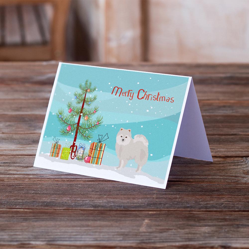 Japanese Spitz Christmas Tree Greeting Cards and Envelopes Pack of 8 - the-store.com