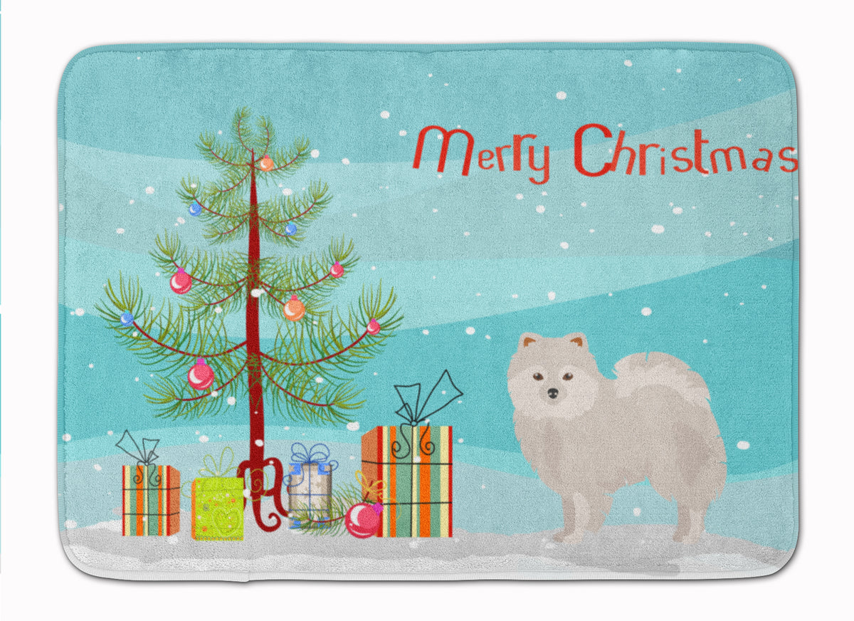 Japanese Spitz Christmas Tree Machine Washable Memory Foam Mat CK3463RUG - the-store.com