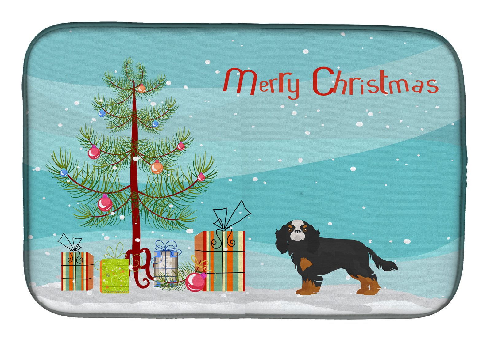 Cavalier King Charles Spaniel Christmas Tree Dish Drying Mat CK3465DDM  the-store.com.