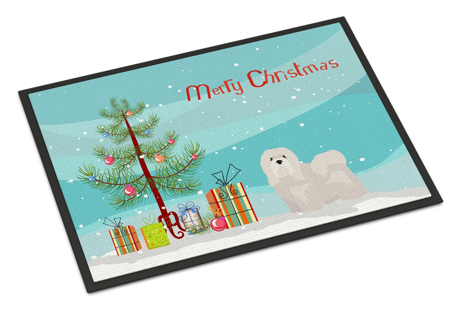 White Lhasa Apso Christmas Tree Indoor or Outdoor Mat 24x36 CK3469JMAT by Caroline's Treasures