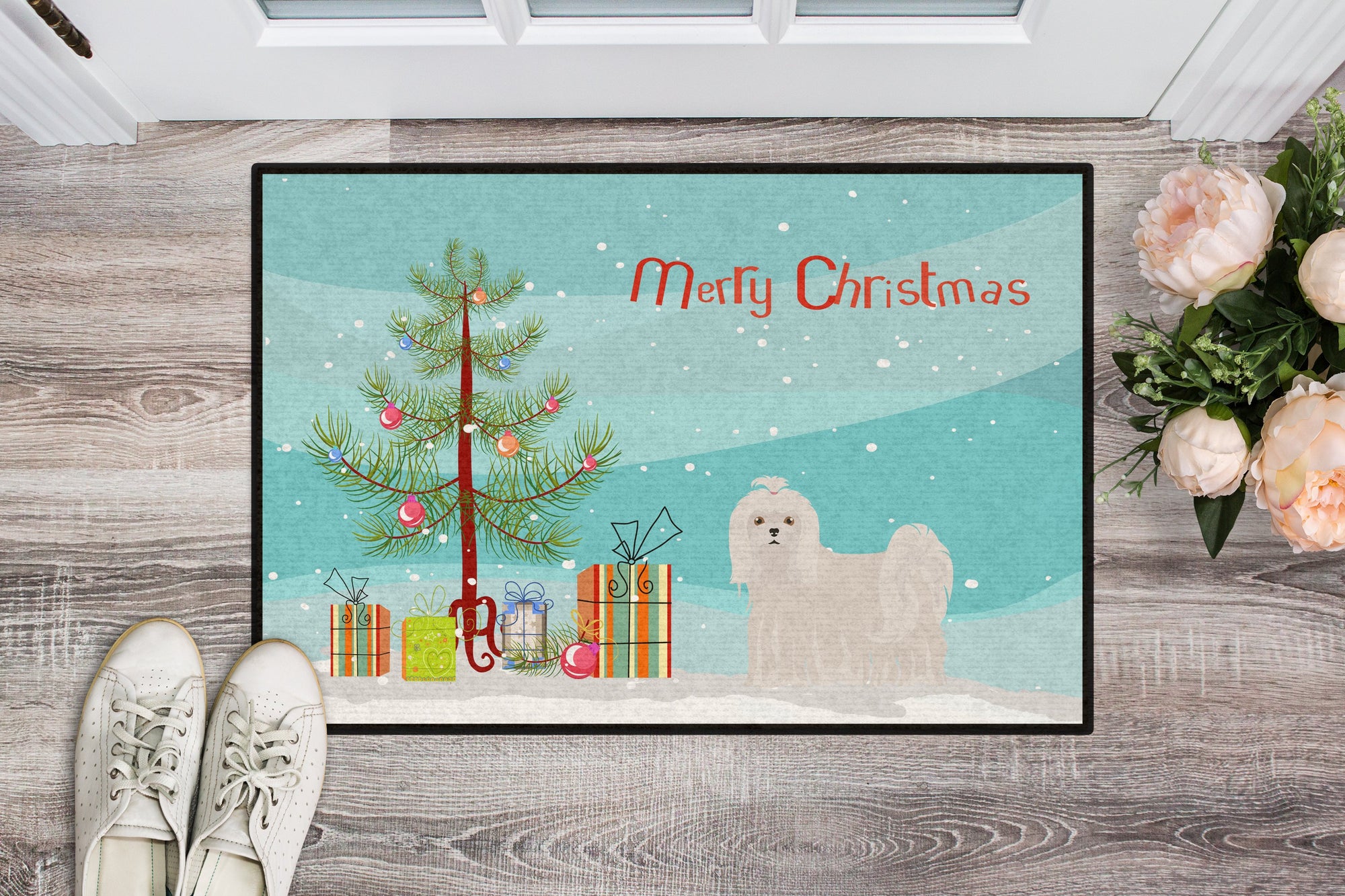 Maltese Christmas Tree Indoor or Outdoor Mat 24x36 CK3471JMAT by Caroline's Treasures