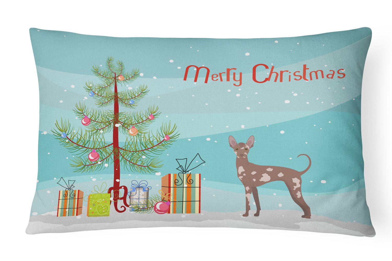 Mexican Hairless Dog Christmas Tree Canvas Fabric Decorative Pillow CK3473PW1216 by Caroline's Treasures