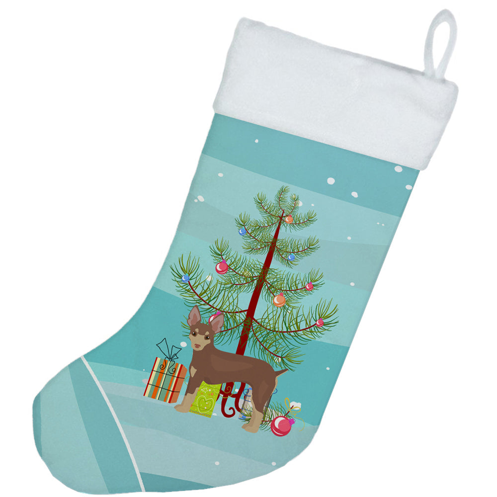 Miniature Fox Terrier Christmas Tree Christmas Stocking CK3474CS  the-store.com.