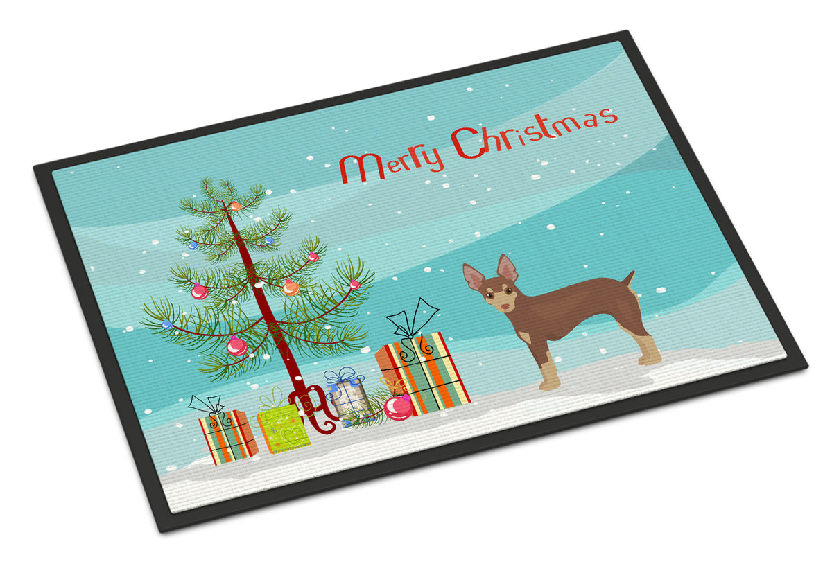 Miniature Fox Terrier Christmas Tree Indoor or Outdoor Mat 18x27 CK3474MAT - the-store.com