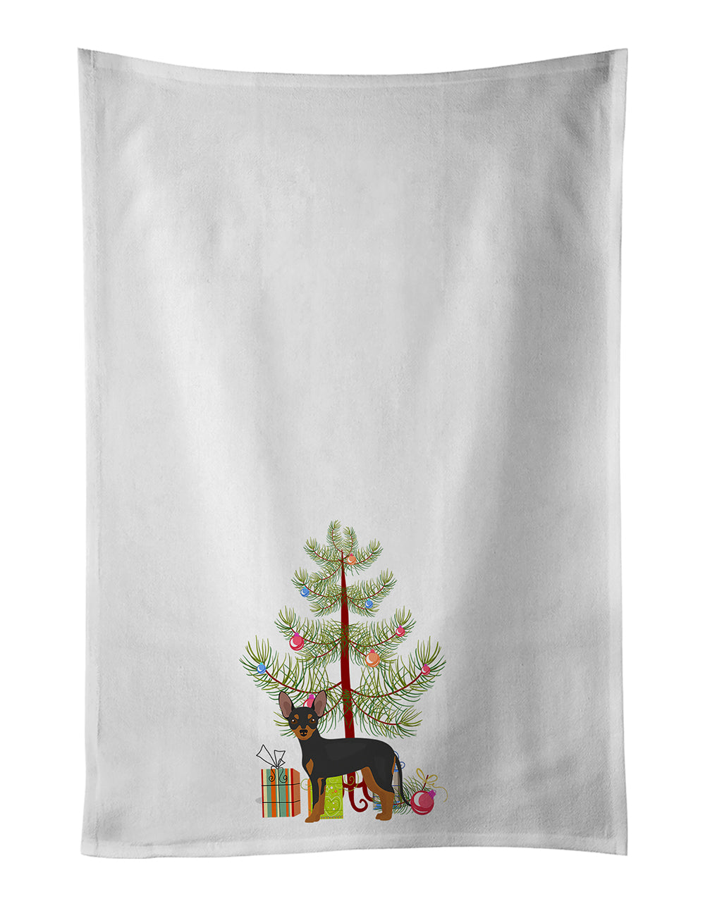 Buy this Prague Ratter Christmas Tree White Kitchen Towel Set of 2