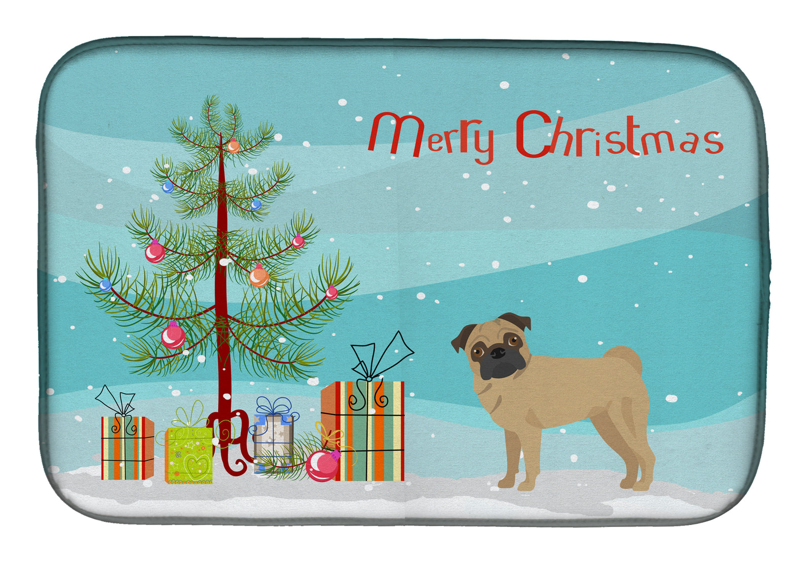 Pug Christmas Tree Dish Drying Mat CK3481DDM  the-store.com.