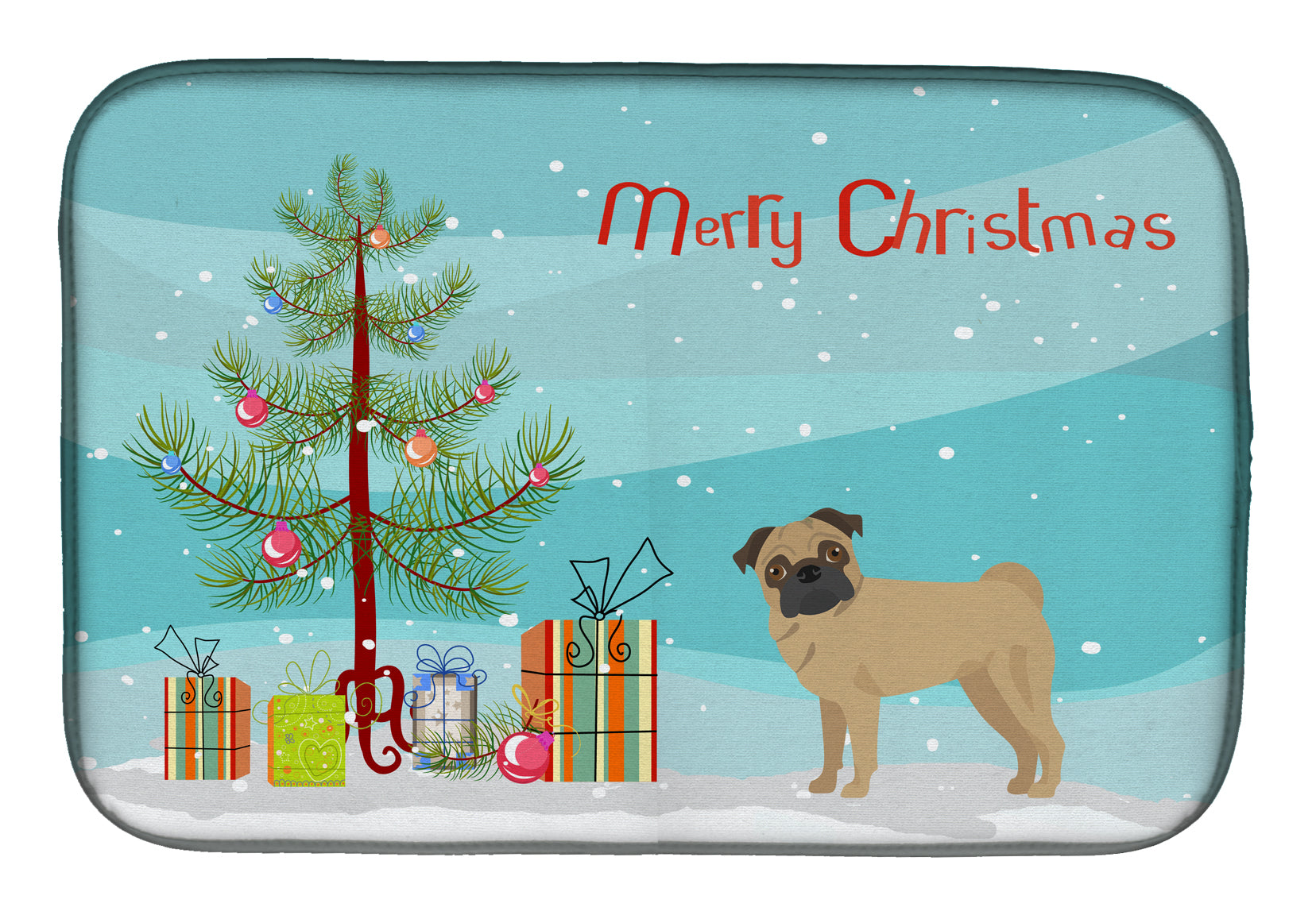 Pug Christmas Tree Dish Drying Mat CK3481DDM  the-store.com.