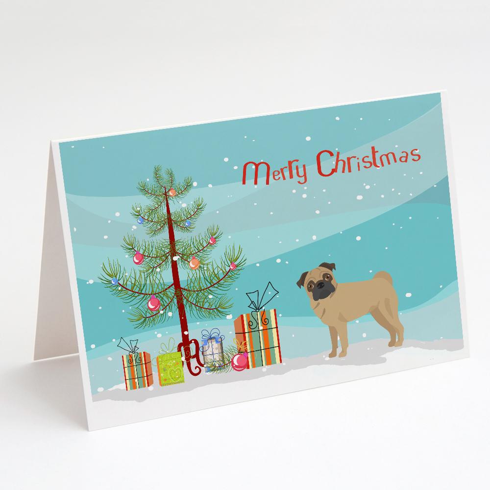 Buy this Pug Christmas Tree Greeting Cards and Envelopes Pack of 8